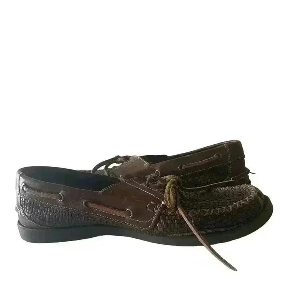 Tommy Bahama Leather Woven Braided Boat Fisherman Boat Mens Size 9.5D Shoes